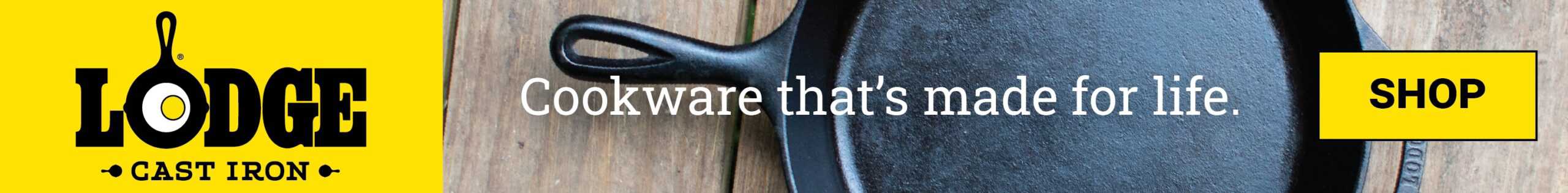 lodge cast iron website ad banner.