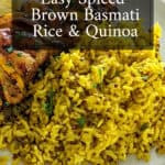 image of spiced basmati rice labeled.