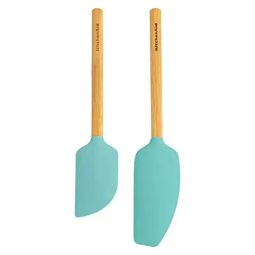 KitchenAid Bamboo Spatula Set, 2-Piece, Aqua Sky