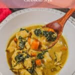 Creamy Curry Chicken Gnocchi Soup | Caribbean Style Pinterest Pin