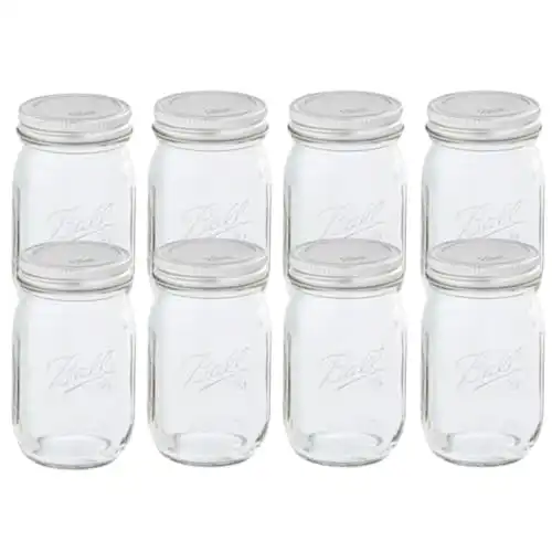 Ball Glass Mini Storage Jars with Lids, Used for Storage, Crafting, Home Decor, Party Favors, Quarter Pint Size 4 Ounce (Pack of 8)