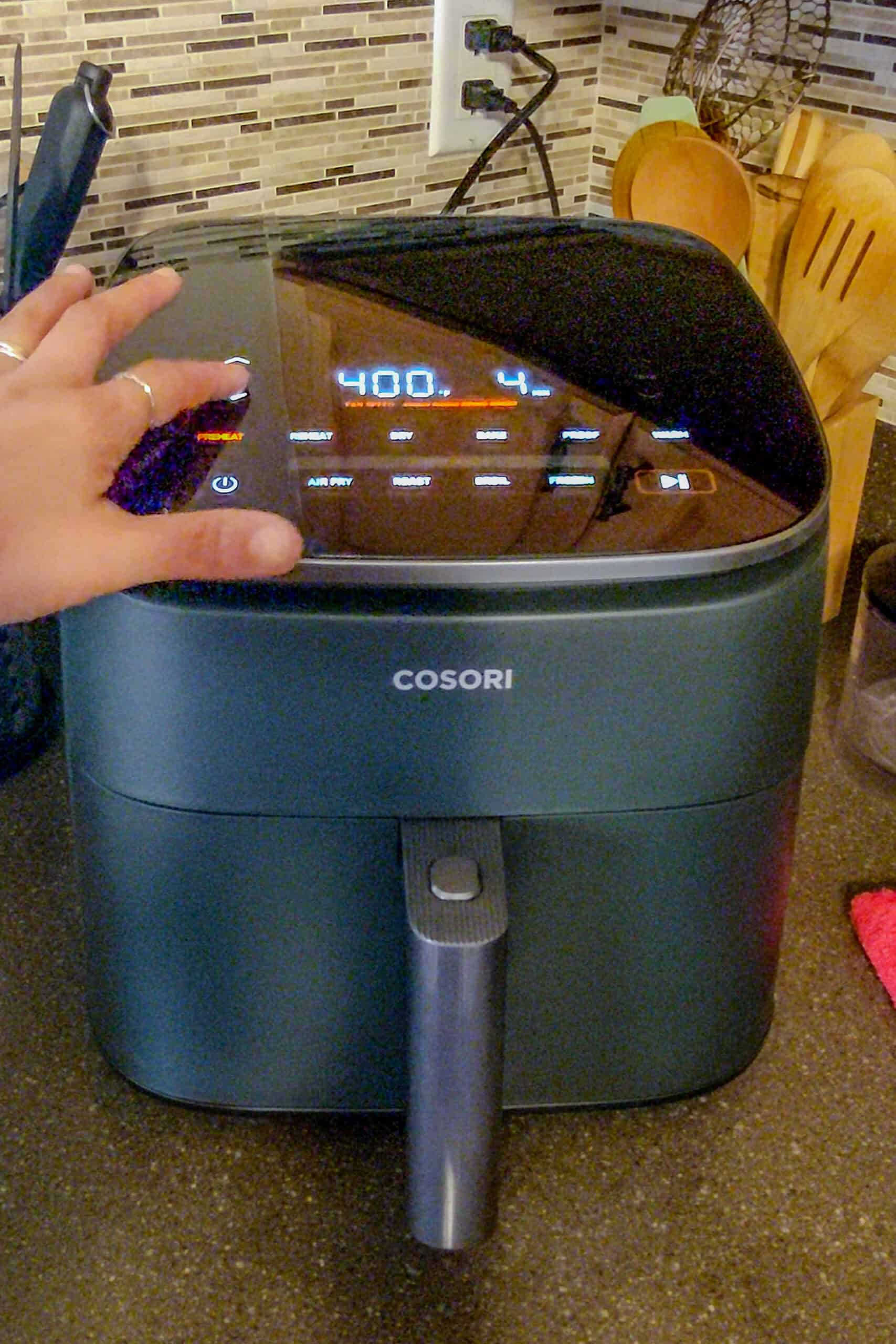 COSORI Air Fryer 9-in-1, Compact & Large 6-Qt, Fast Turbo Modes, 90-450 F Evenly Results with Precise Temperature Control, 95% Less Oil, Roast, Bake, Dry, Reheat, Frozen, Broil, Proof, Grey