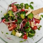 top view of the Parsley Cucumber Tomato Feta Salad.